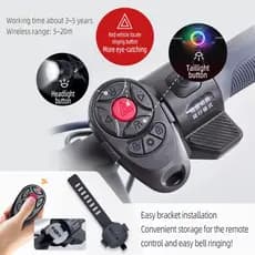 Conjunto de arco usb controle remoto luz freio suporte luz da cauda com assento carregamento indução bicicleta inteligen