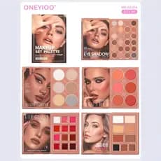 Paleta de cores de alto brilho estilo brilhante 5 páginas maquiagem multifuncional lábio novo estilo sombra 57 cores liv