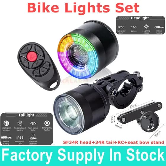 Conjunto De Lanterna Traseira De Bicicleta LED Multicolorida Luz CEJR