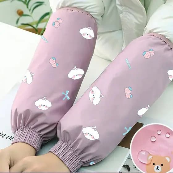 Novas mangas impermeáveis com babados para mulheres, para o outono e inverno, luvas longas e grandes para tarefas domést