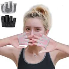 Luvas finas e antiderrapantes de quatro dedos para yoga aéreo, para treinamento de Pilates, flexões na barra, luvas femi