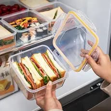 Caixa para sanduíches, caixa de conservação de alimentos, pão, sushi, bolinho de arroz, lancheira de café da manhã, caix