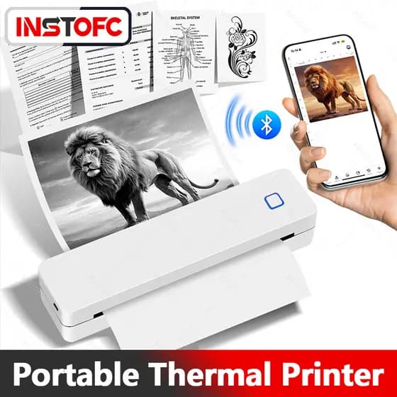 Impressão Sem Tinta Bluetooth Fio Da Impressora Térmica Portátil A4 Para Estudantes/Escritório/Casa