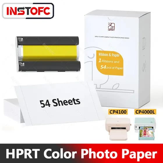 HPRT Papel Fotográfico Original 10×15cm com Fita para Impressora Colorida CP4100