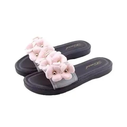 Xinzhili chinelos femininos para casa, uso ao ar livre, fundo plano, moda, à prova d'água, praia, flores, chinelos