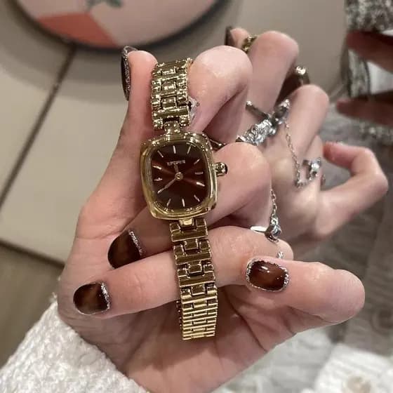 Pequeno pequeno relógio quadrado temperamento simples pulseira fina High-End senhoras relógio à prova dwaterproof água p