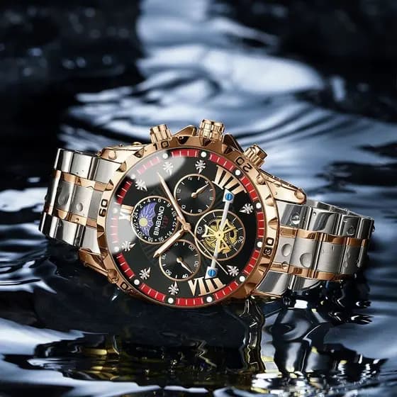 Relógio de quartzo Original luz luxo masculino estudante de negócios luminoso à prova dwaterproof água volante quartzo H