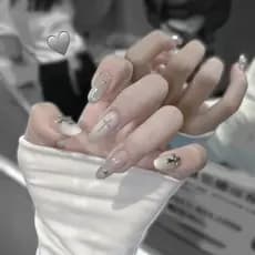 Doce legal puro desejo cruz Manicure estrelas estroboscópicas puro artesanal leitoso branco gradiente vestindo unhas est