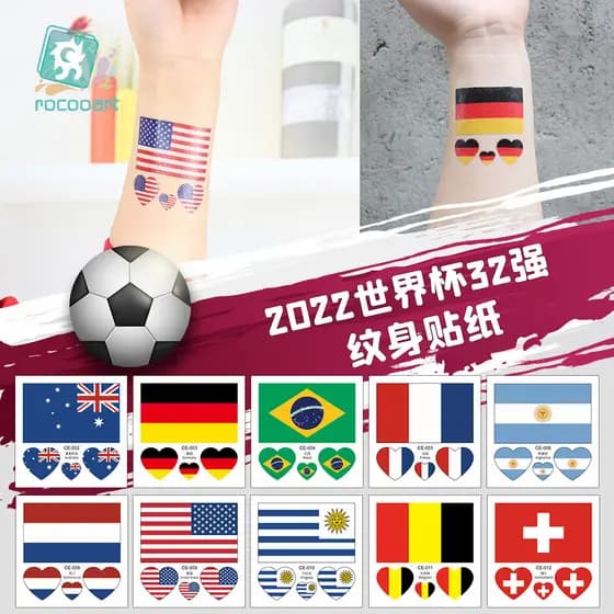 À prova d'água Meijiamo Copa do Mundo Argentina Bandeira tatuagem Adesivos Jogos de Competição Adesivos faciais tatuagem