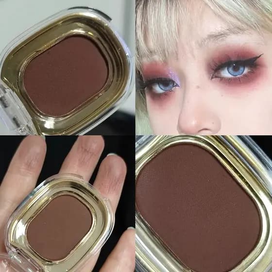 Chocolate vermelho marrom monocromático sombra fosco barato nicho esfumaçado maquiagem escuro quente menina tijolo cor26