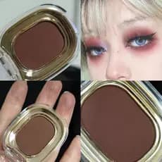 Chocolate vermelho marrom monocromático sombra fosco barato nicho esfumaçado maquiagem escuro quente menina tijolo cor26