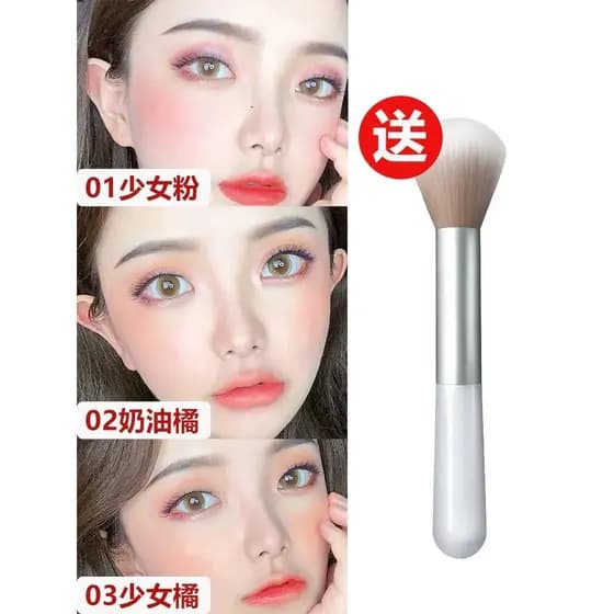 Blush alto brilho tudo-em-um placa Nude maquiagem Natural fixação de longa duração maquiagem gradiente Coral laranja2606