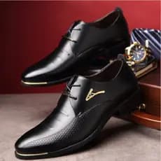 Sapatos de couro masculino preto primavera outono britânico masculino rendas sapatos casuais negócios Formal Wear na mod