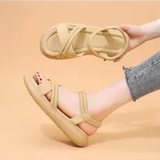 Sandálias de sola macia femininas 2026 sola plana combinando saia estilo fada não cansado mulheres grávidas sapatos de p