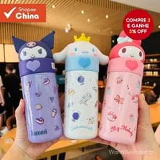 Garrafa Térmica Sanrio Kuromi em Aço Inoxidável 316 Estilo Estudantil para Água de 350ml, Material Melody Cinnamoroll Y8