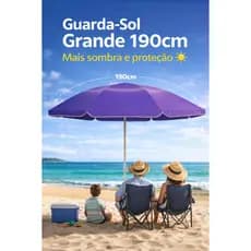 Guarda Sol Grande 190cm Reforçado Praia Piscina Camping