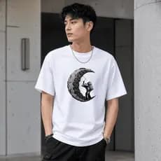 Camiseta Oversized Astronauta Lua Streetwear Unissex 100% Algodão Premium Lançamento ENVIO Imediato