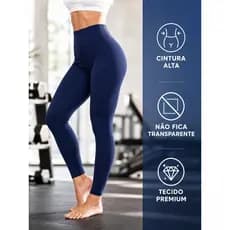 Legging Fitness Cintura Alta Poliamida Sem Transparencia