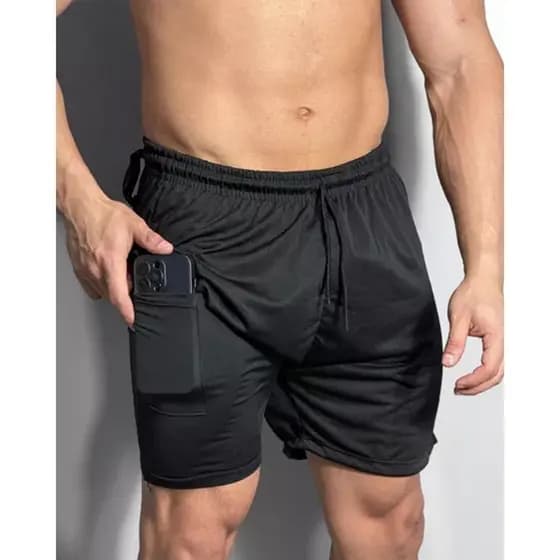 Short Dryfit Termico 2 Em 1 Liso
