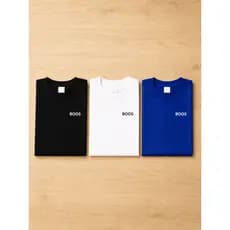 Kit 3 Camisetas Masculinas Estampadas "Boss Básico" Algodão Premium Fio 30.1, Casual e Confortáveis