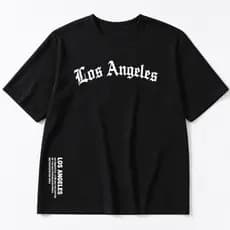 Camiseta Oversized Los Angeles Preta Streetwear Unissex 100% Algodão Premium Lançamento Despacho Imediato