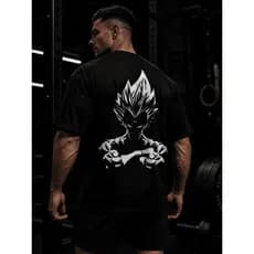 Camiseta Camisa Oversized Vegeta MajinBoo Musculação Premium 100% Algodão Streetwear ENVIO IMEDIATO
