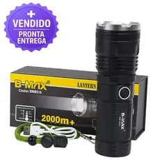 Lanterna Tática LED Recarregável USBLaser Foco Ajustável Zoom Longo Alcance Alta Potência