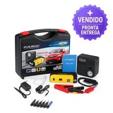 Bateria Jump Starter com Compressor e Power Bank Kit Completo para Emergência Automotiva