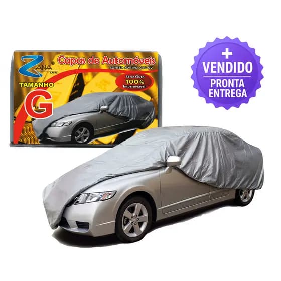 Capa Automotiva Impermeável Tamanho G para Carro Proteção Contra Sol Chuva Poeira e Raios UV