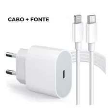 Carregador Turbo 20W - Fonte Tomada Tipo C Turbo X Cabo Lightning para iPhones