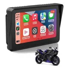 Central Mp5 Moto Carplay Android Bt Resistente Água Preto