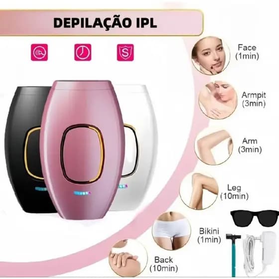 Depilador IPL com IPL Avançada para Remoção Indolor de Pelos, Disponível em Diversas Cores