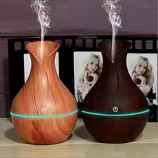 Umidificador Aromatizador de Madeira com LED e Aromaterapia 300ml