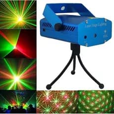 Mini Laser Stage Lighting Projetor Raio Holografico Dj Festa Balada Luzes 08 110/220v
