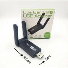 Adaptador Wi-fi Dual Band 2-4G e 5G USB 3.0 5Ghz 1300Mbps 2 Antenas