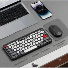 Conjunto de teclado e mouse sem fio 2.4G portátil, combinação de teclado e mouse sem fio ultrafino