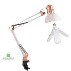 Kit Luminária Pixar Cromada Artigulada + Lâmpada 3 Pétalas 60W Led Branca Manicure Estética Cômodo Ou Espaço Intelectual