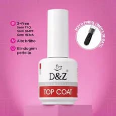 Top Coat D&Z Selante Profissional 15ml Língua de Gato Original em Gel Acrigel Fibra de Vidro Manicure Profissional
