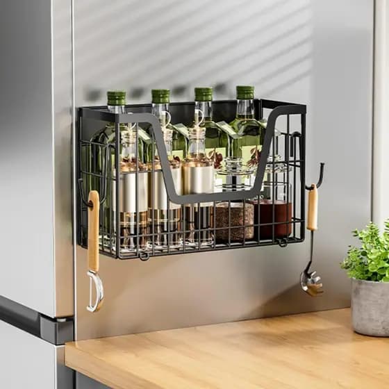 Rack Magnético Organizador Prateleira Cozinha Geladeira Máquina de Lavar Lavanderia Reforçado Luxo