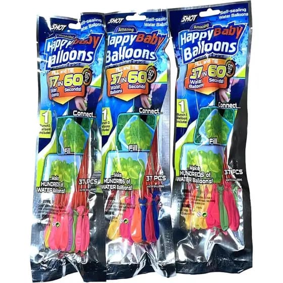 Kit 222 Balão de Água para Guerra De Bexiga Splash Ball (Pacotes com 37 Bexigas cada)