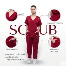 Pijama Cirúrgico Hospitalar Scrub Feminino Acinturado Oxford Premium com Elastano