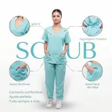 Scrub Pijama Hospitalar Cirúrgico Premium Oxford com Elastano