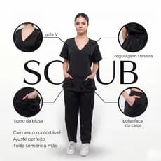 Scrub Feminino Pijama Hospitalar Cirúrgico Acinturado Premium