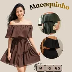 VESTIDO MACAQUINHO FEMININO ELEGANTE  MODELO CIGANINHA SOLTINHO