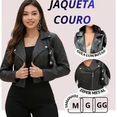 Jaqueta Feminina Couro Zintetico Fake  Casaco Preto Elegante Moda Blogueira Jaqueta Preta Inverno