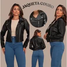 Jaqueta Feminina Couro Premium Estilo Motoquiera Elegante, Moderna Com Ziper