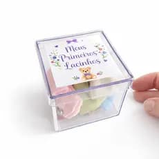Kit Grampos de Cabelo Bebê RN Antiderrapante, 6 Unidades, Bico de Pato 3 cm + Caixa Acrílica
