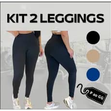 Kit Calça Legging Zero Transparência Modeladora Cintura Alta