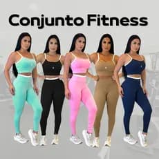 Conjunto Fitness Feminino roupa de treino Zero Transparência e Bojo Removível