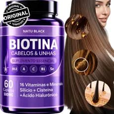 Biotina Original 100% Pura Crescimento Capilar Cabelo Forte e Sem Queda Unhas Fortes - ENVIO RÁPIDO
